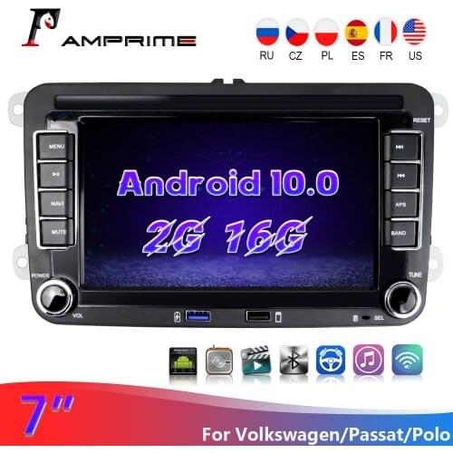 AMPrime Android 10.0 2Din Car Multimedia Video Player 7" Audio For Seat/Skoda/Passat/Golf/Polo GPS Car Radio Auto Radio Stereo
