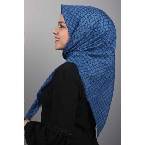 BAYSEM PATTERNED LINEN FLAMLI SCARF-DESEN-07-RENK-11