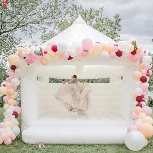 Free door shipping 2021 new trend white inflatable wedding bouncer beautiful inflatable bounce house for wedding ceremony