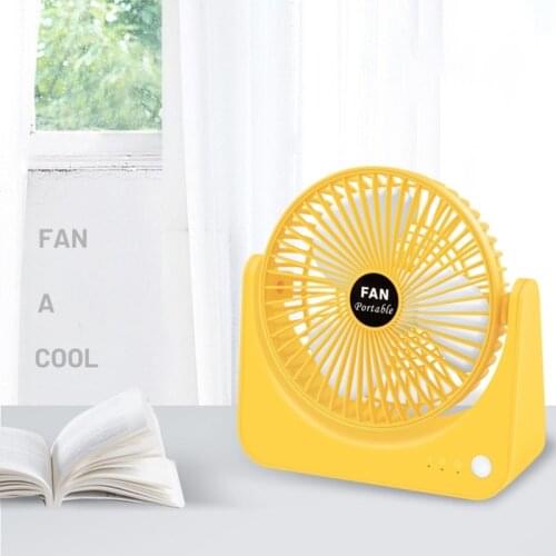 Mute Desktop Fan 2000mAh USB Rechargeable Electric Desktop Fan 3 Wind Modes Portable Wireless USB Fan for Dorm Home