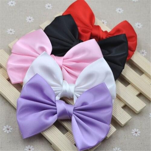 5pcs Big Satin Ribbon Bows Wedding Appliques Sewing Handmade Flowers B156