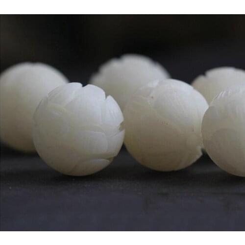 10pcs Craftwork Carved Bodhi Root Lotus Beads Decoration Bracelets Natural Wooden Charm Spacer Beads DIY Jewelry Findings