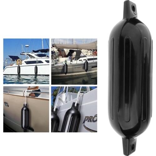 Boat Fender Bumper Buoy PVC Yacht Dock Shield Protection for Pontoon Black