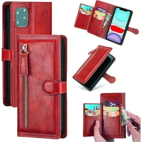For iPhone 12 Pro MAX Cover Luxury Leather Zipper Flip Wallet Case For iPhone 12 Mini 11 pro SE 2020 XS XR 6S 7 8 Plus Card Capa