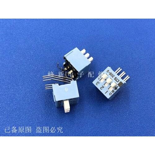 CTS206-3 U.S. side plug oblique curved foot straight plug 3-bit P dial code switch dial code flat dial 2.54