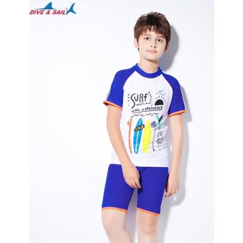 Children Surfing Swimsuits Swimwear Swimming Two Pieces Set For Boys Teen Diving Wetsuits Beach Athletic Bathing Suit