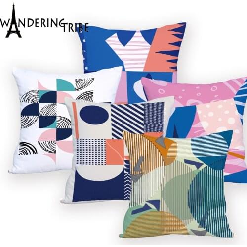 Geometry cushion cover polygon pillow covers custom decorative Hot Sale semicircle cushions triangle pillowcase for bedroom