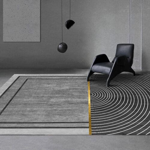 Nordic Style Geometric Pattern Carpet Design 160X230Cm Modern Luxury Carpet For Living Room Bedroom Hall Carpet Black White Grey