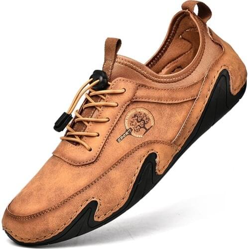 2021 Brand Mens Shoes Fashion Genuine Leather Men Casual Shoes Luxury Breathable Lightweight Outdoor Sneakers Loafers Moccasins