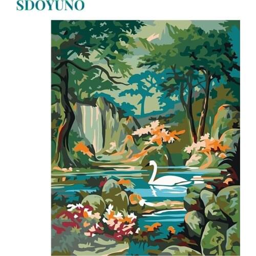 SDOYUNO Paint By Numbers Scenery DIY 60x75cm Oil Painting By Numbers On Canvas Animal Frameless Digital Hand Painting Home Decor