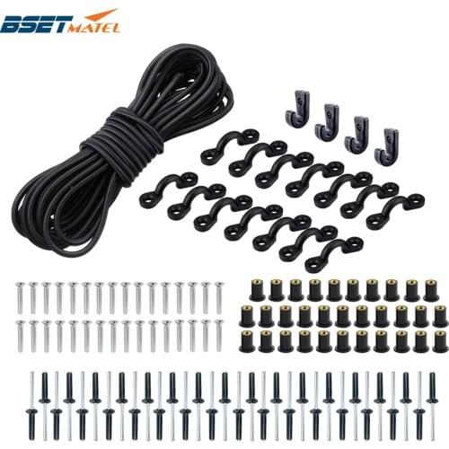 Kayak Expanded Deck Rigging Kit Elastic Rope Bungee Nylon C and J Buckle Tie Down DIY for Canoes Boat Marine Accessories