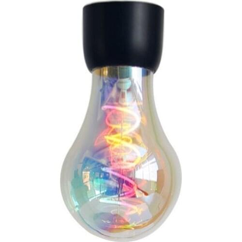 Novelty LED Magnetic Levitation Bulb Hover Floating Bedroom Desk Lamp Magic Black Tech Wireless Charger for Phone Christmas Gift