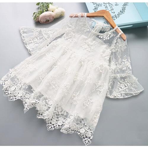 Autumn Girls Dress 3-8Y Kids Dresses for Girls Lace Wedding Dress Elegant Party Frock Flower Princess Long Sleeve Girls Clothing