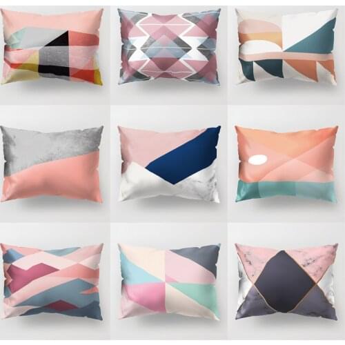 Northern European-Style Geometry Pillow Cover Single Side Dacron Color Living Room Sofa Pillow Case