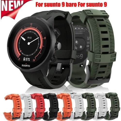 Silicone Watch Band Strap For SUUNTO 9 Baro 24mm Outdoor Sport Smart watch Belt For SUUNTO 9 Watchs Porous Anti-sweat Bracelet