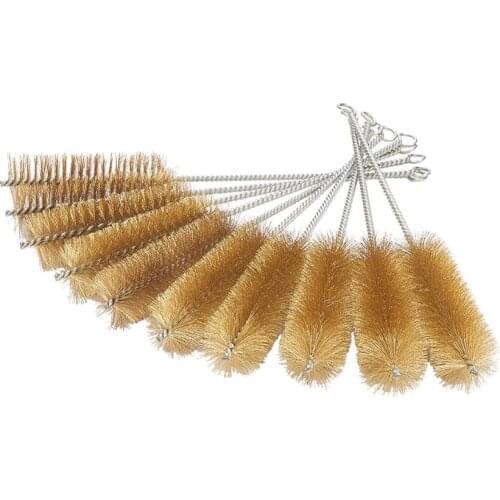 New 10pcs 3cm/4cm Diameter Copper Wire Tube Brush 0.15mm Brass Wire Thickness Cleaning Brush 30cm Total Length Hand Tool