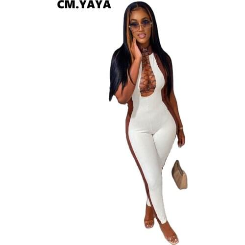CM.YAYA 2021 Velvet Activewear Lace Up Jumpsuit Women Sexy Fashion One Piece Overall Bodycon Rompers Fall Winter Outfits