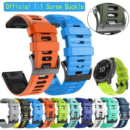 Sport Silicone Watch Band Wrist Strap for Garmin Fenix 6 6X Pro 5X 5 Plus 3 HR 26 22mm Easy Fit Quick Release Wristband Correa