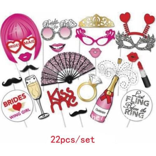 Wedding Decoration Photo Booth Props DIY Brides Wing Girl Glasses Mustache Photo Accessories Wedding Event Party Supplies