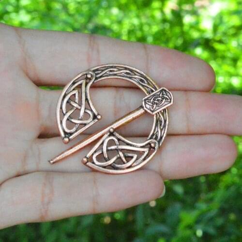 QIHE JEWELRY Bronze Hollow Belt Buckle Viking Brooch Cloak Pin Clasp Brooches for men Viking Jewelry Norse jewelry