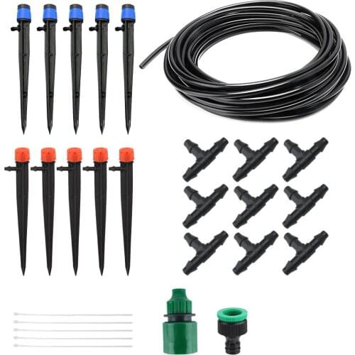 10M DIY Drip Irrigation System 4/7mm Garden Automatic Watering Hose Micro Drip Watering Kits Inserting Ground Micro Flow Dripper