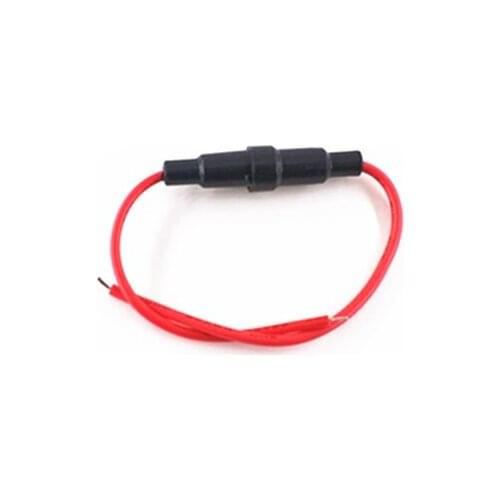 10pcs/lot 5*20mm Glass fuse holder Screw Type 5X20mm with 22 AWG Wire Cable 250V 5*20 Glass fuse tube fuse casing