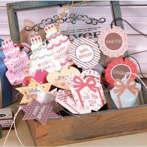 10 Hanging cards with cords invitation Greeting Cartoon card with envelope for Wedding Invitation thanks giving