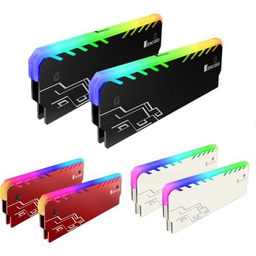 2pcs Memory Heat Dissipation Pad RGB Light RAM Heatsink DDR DDR3 DDR4 for Desktop PC Computer Gaming Computer Accessory