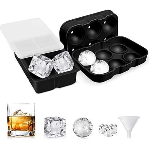 2pcs/set 6 Cell Ice Tray Mold Giant Jumbo Large Food Grade Silicone Ice Cube Square Tray Mold DIY Ice Maker Ice Cube Tray