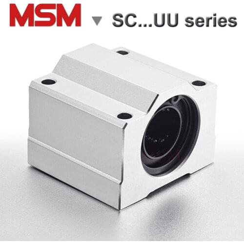 2pcs MSM Sliding Units SC8UU SC10UU SC12UU SC16UU SC20UU SC25UU SC30UU Aluminium Block SMA/LHBB/SCS Linear Bearing Housing(mm)
