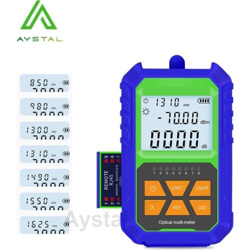 2 in 1 Mini Optical Fiber Power Meter with RJ45 Fiber Optic Cable Tester Self-Calibration with 7 Wavelengths -70+3 or -50+20 dBm
