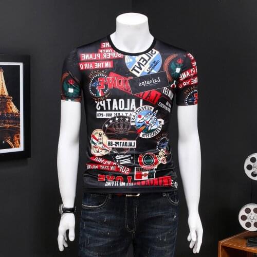 2020 Korean New Print T Shirt Man Club Party Homme Baroque Pantalon Moda Camiseta Hombre Manga Corta Short Tee