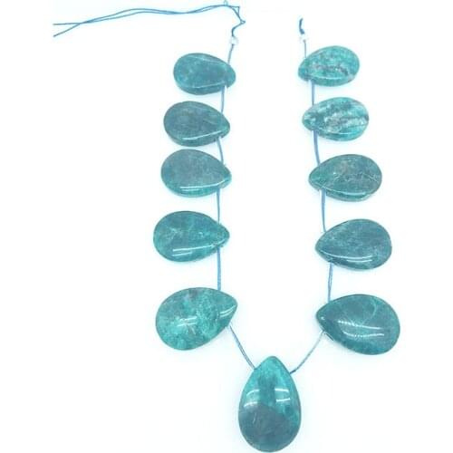 25 x 35mm Natural Gemstone Teardrop Apatite Petrified Stone Beads DIY Jewelry Making Necklace Pendant Wealth Unique