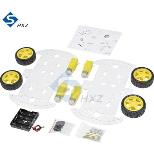 Mini 4WD 4 Wheel Drive Car for Arduino Smart Robot Car Chassis DIY Kit Motor Speed Encoder Educational Teaching Tool 4XFE