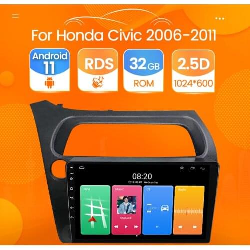 2Din Car Radio With Screen For Honda CIVIC 2006-2011 Hatchback Stereo Multimedia Player GPS Navigation Autoradio RDS Android 11