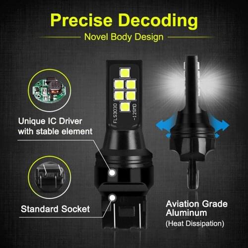 Auto Car Light Bulbs Backup Reverse Lamp Turn Lights 2 Pcs Car Modified Turn Signal Light T20-7443/7440 3030 Car Accessories