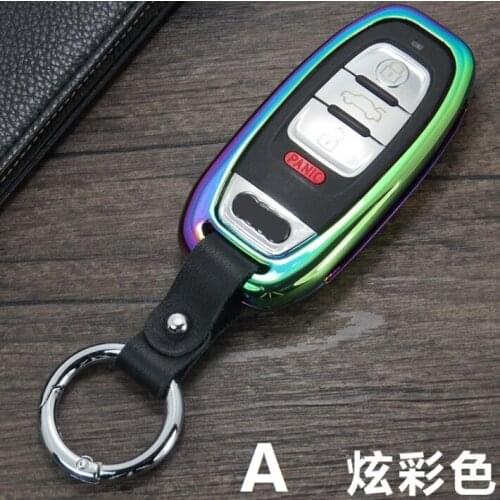 Zinc Leather Remote Key Cover Case Shell For Audi A6L Q5 RS6 RS7 R8 A5 A6 A7 A8 S6 S7 S8 SQ5 Keyrings Car Accessories