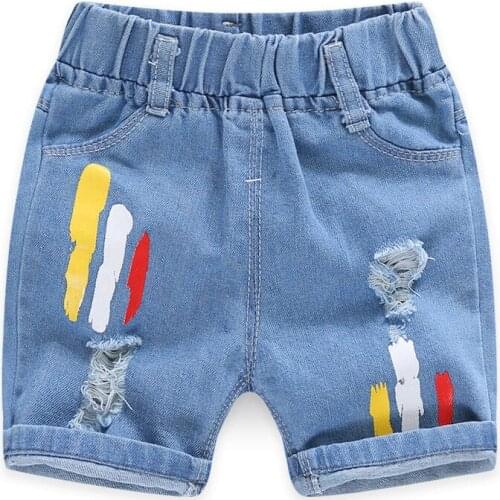 Boys Jeans Shorts New Childrens Clothing Baby Five-point Pants Summer Childrens Shorts Pants