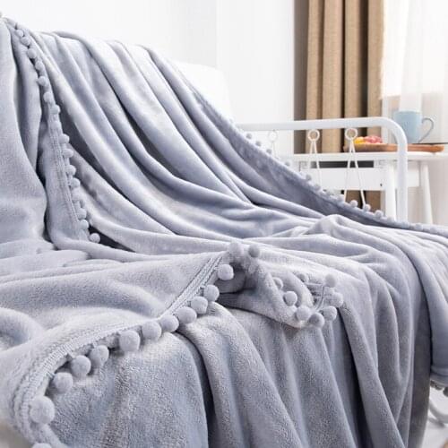 Solid Color Flannel Coral Fleece Blanket Adult Baby Blankets for Beds Sofa Winter Throw Blanket Bedspread on bed several sizes