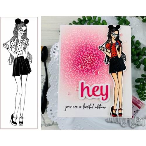 Hot Sell Pretty Shy Girl Clear Transparent Stamps Scrapbooking For Card Album Making Silicone Stamps 2019
