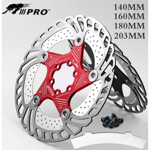 IIIPRO MTB Disc Brake Rotors Road Bike 140m/160/180/203mm Cooling Floating Rotors Mountain Bicycle 6 Bolts Brake Parts