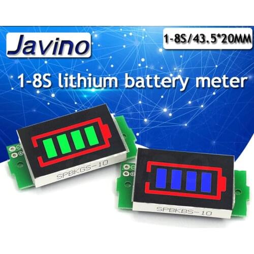 Four pole battery power meter 1-8s general lithium battery power meter display module three series of lithium battery indicator