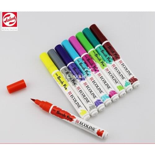 Royal Talens Ecoline Liquid Watercolor Brush Pen,30 Colors,making precise lines, dynamic strokes,easy to dilute and blend