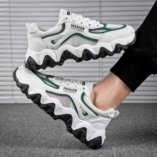 2020 Men Vulcanized Shoes Tenis Feminino Air Mesh Casual Shoes Lace-up Men Sneakers Light Breathable Running Sneakers R13-35