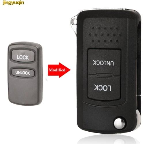 Jingyuqin Modified Flip Folding Key Shell For Mitsubishi Lancer Outlander Pajero V73 Galant 2 Buttons Remote Car Key Case Fob
