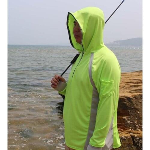 Men Fishing Shirt Anti UV Clothes Sun Protection Hoody Pullover Quick Dry Breathable Fishing Sweater Wears Hiking Climbing Shirt