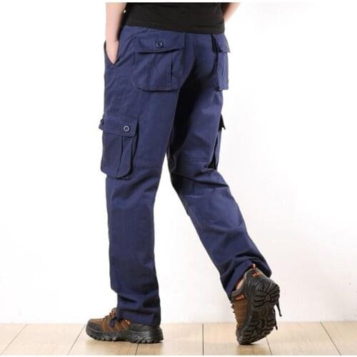 Mens Cargo Pants Mens Casual Multi Pockets Military Tactical Pants Men Outwear Straight slacks Long Trousers Plus Size 40 42 44