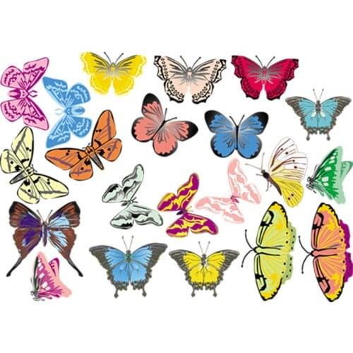 Stickers On Clothes Beautiful Butterflies Eco-Friendly Clothing Stickers Washable Diy T-Shirt Stripe Thermal Transfersgirl Love