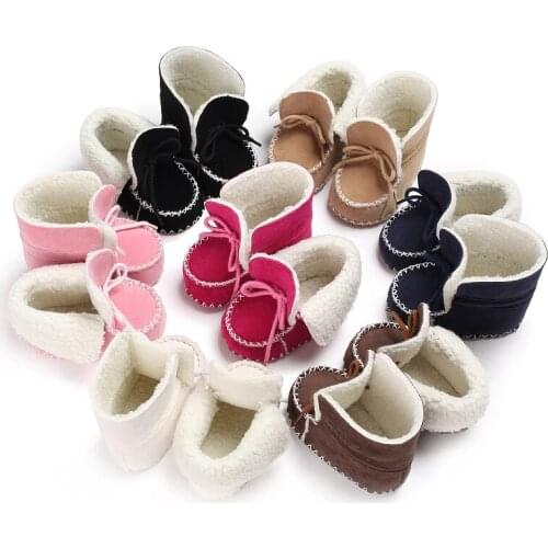 Winter 0-1 years old men and women baby plus velvet non-slip soft bottom baby toddler shoes