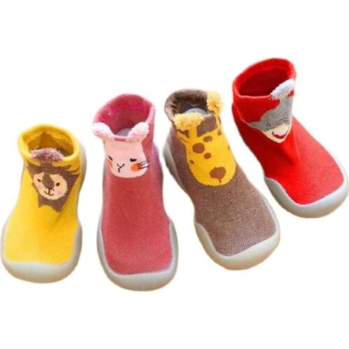 0-24M Baby Shoes First Shoes Baby Walkers Toddler First Walker Baby Girl Kids Soft Rubber Sole Baby Shoe Knit Booties Anti-slip